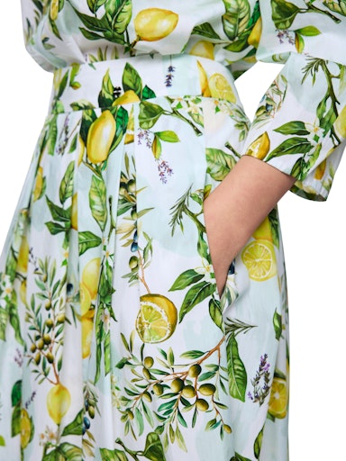 Marc Cain Cotton Midi Skirt with Lemon Print