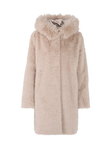 Marc Cain faux fur hooded coat Za11.06 w87