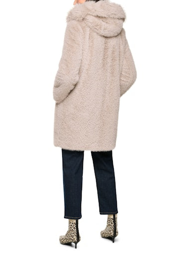 Marc Cain faux fur hooded coat Za11.06 w87