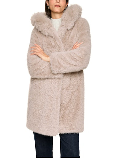 Marc Cain faux fur hooded coat Za11.06 w87