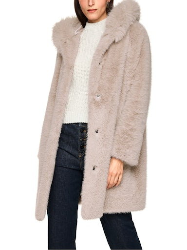 Marc Cain faux fur hooded coat Za11.06 w87