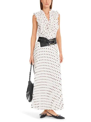 Marc Cain polka dot pleated skirt