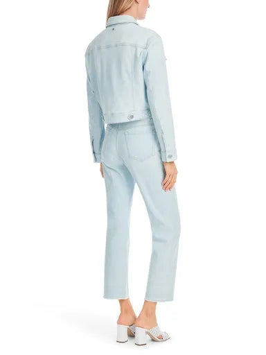 Marc Cain leaf print denim jacket