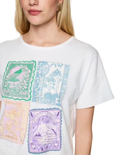 Marc Cain White Embellished Crew Neck Short Sleeve T-Shirt