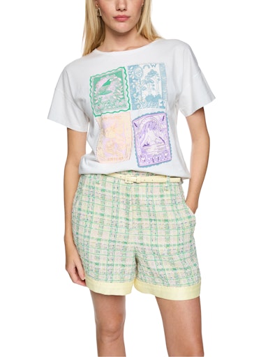 Marc Cain White Embellished Crew Neck Short Sleeve T-Shirt