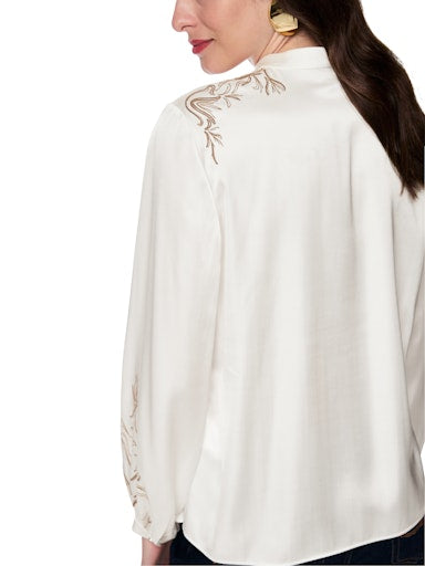 Marc Cain Off-White Loose Fit Viscose Blend Blouse AC51.13 W25