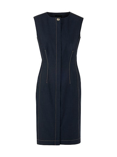 Marc Cain Navy Denim-Look Sleeveless Dress AC21.16 W05