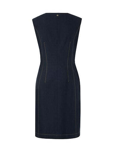 Marc Cain Navy Denim-Look Sleeveless Dress AC21.16 W05
