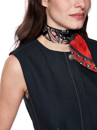 Marc Cain Navy Denim-Look Sleeveless Dress AC21.16 W05