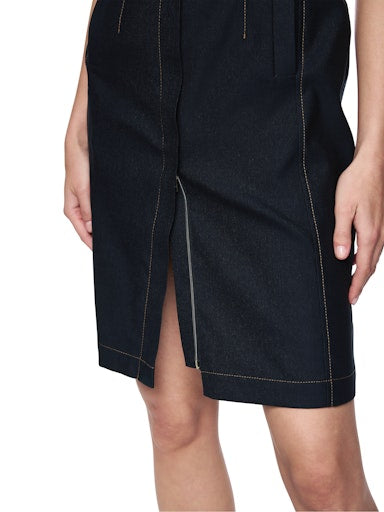 Marc Cain Navy Denim-Look Sleeveless Dress AC21.16 W05