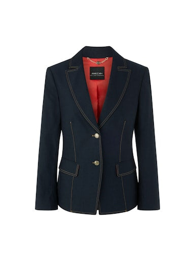Marc Cain Navy Denim-Look tailored shape Jacket AC34.01 W05