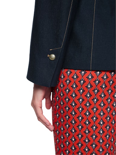 Marc Cain Navy Denim-Look tailored shape Jacket AC34.01 W05