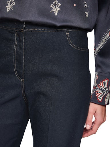 Marc Cain Faid Navy High Waisted Wide Leg Jeans AC81.03 W05