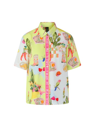 Marc Cain Desert Fiesta Print Short-Sleeve Shirt Blouse