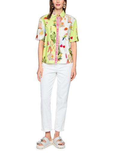 Marc Cain Desert Fiesta Print Short-Sleeve Shirt Blouse