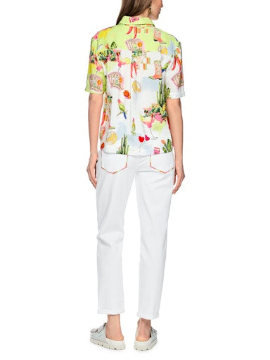 Marc Cain Desert Fiesta Print Short-Sleeve Shirt Blouse