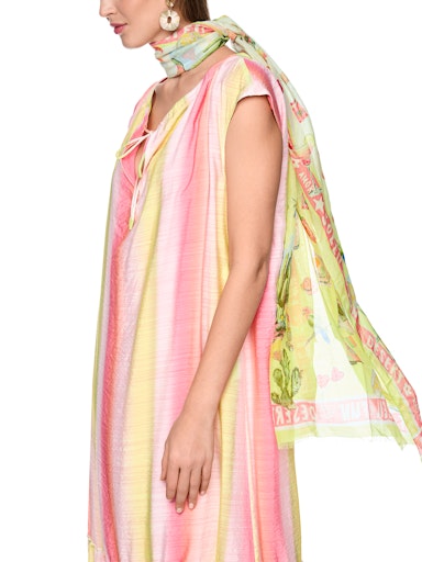 Marc Cain Sports Desert Fiesta Print Long Cotton Silk Blend Scarf