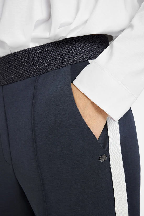 Gustav Magnet Grey Straight Leg Jersey Trousers with Elasticated Waist & Pockets 60032