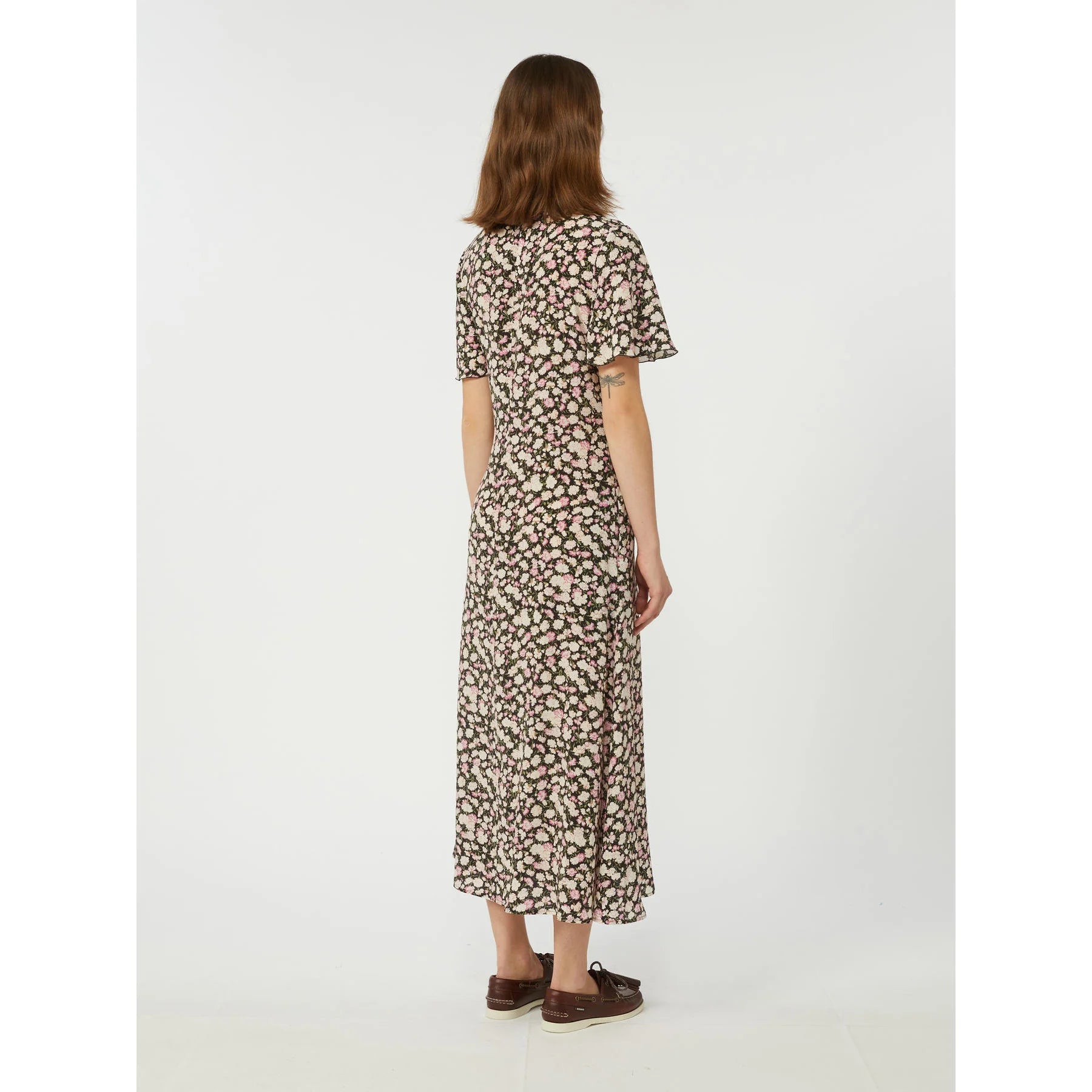 Max Mara Weekend Floral Print Short Sleeve Silk Dress WKDPAGINE