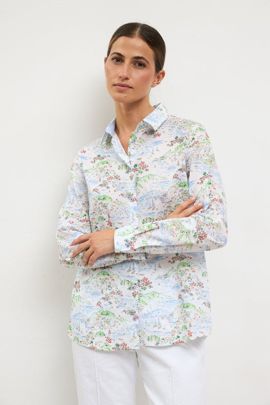 Tinta & Bariloche Riviera Print Cotton Multi-Colour Long Sleeve Button Front Shirt – MILEVA