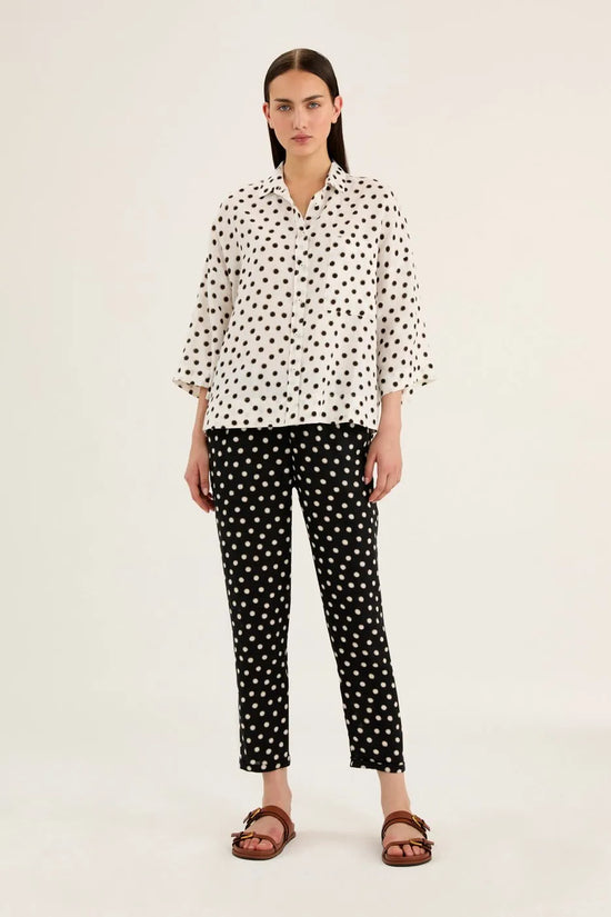 Rosso35 dot print linen trousers N1835P