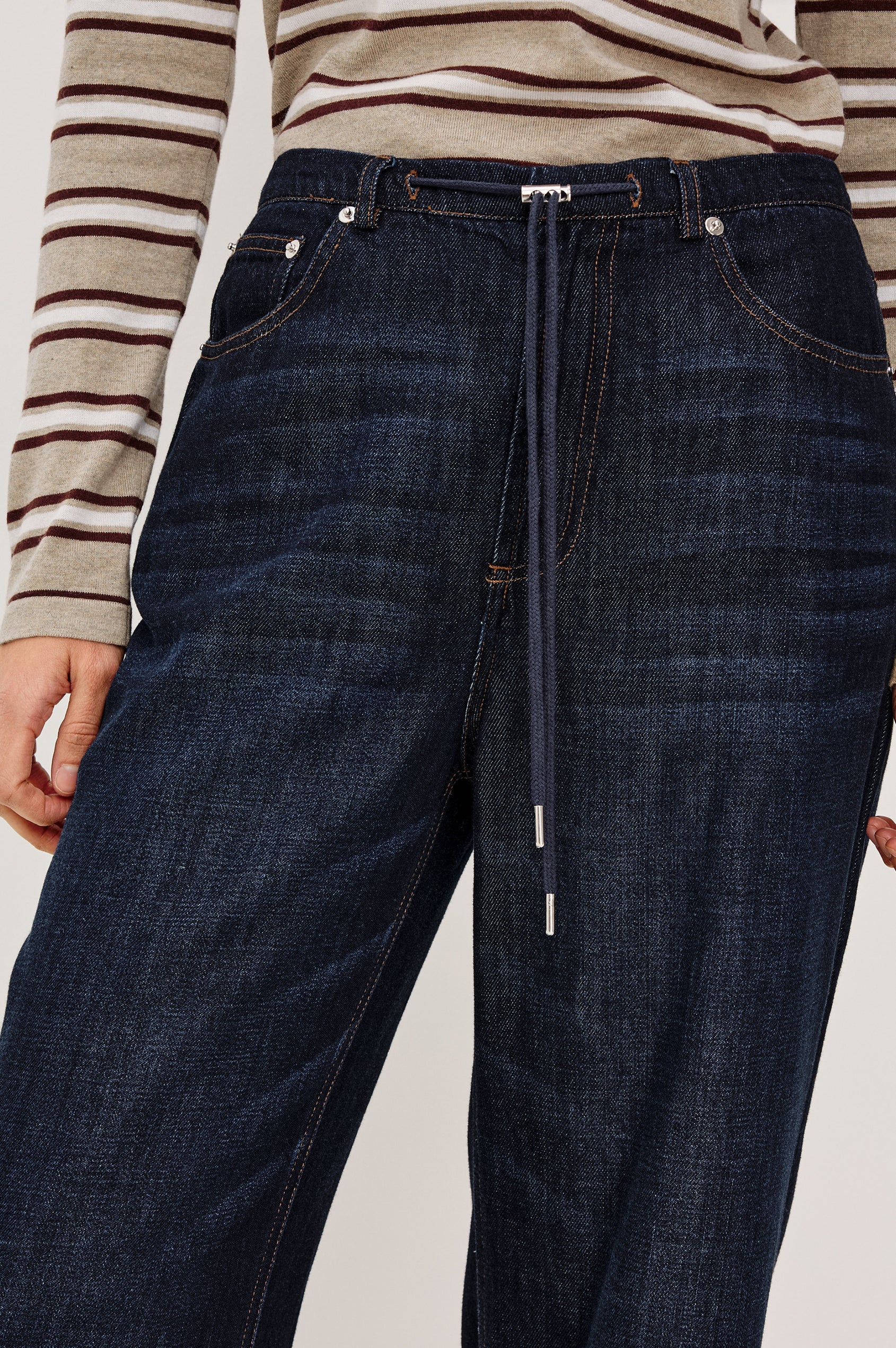 Rails Rinse Wash Denim Wide Leg Jeans with Drawstring