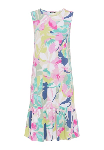 Olsen Multi-Coloured Print Sleeveless Dress – Knee Length Cotton Modal Blend