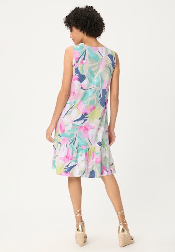 Olsen Multi-Coloured Print Sleeveless Dress – Knee Length Cotton Modal Blend