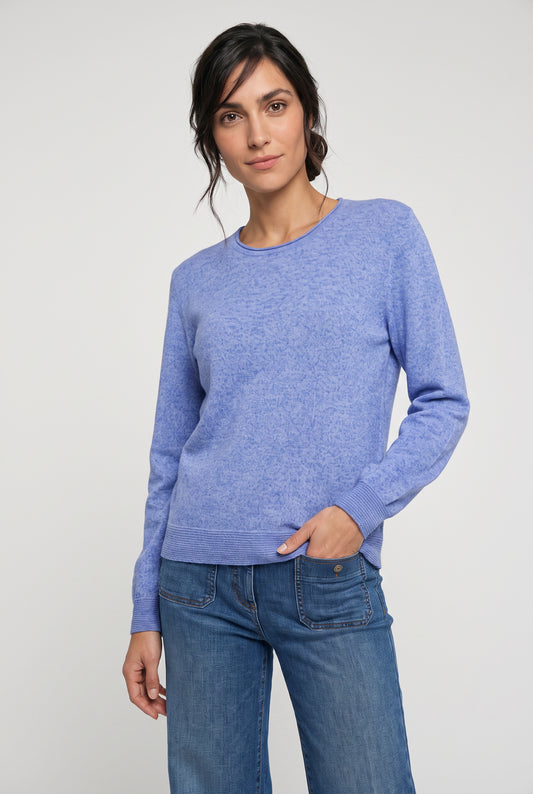 Olsen Cobalt Blue Soft Viscose Blend Crew Neck Long Sleeve Sweater
