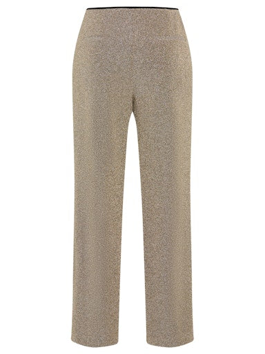 Olsen Gold Lurex Wide Leg Trousers – Pull-On Comfort Fit 14002464