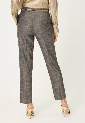 Olsen Black with Gold Lurex Fleck Smart Ankle-Skimming Straight Leg Trousers 14002465