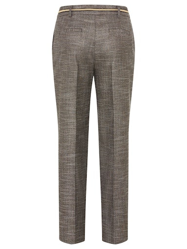 Olsen Black with Gold Lurex Fleck Smart Ankle-Skimming Straight Leg Trousers 14002465