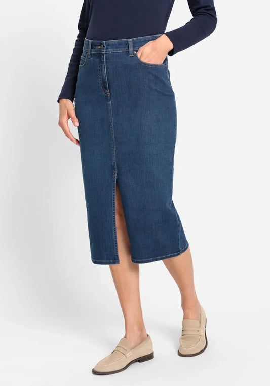 Olsen denim midi skirt
