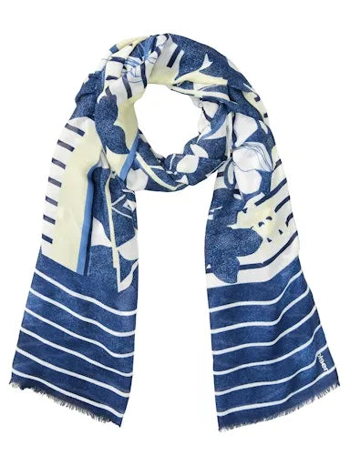 Olsen stripe and print scarf 18001958