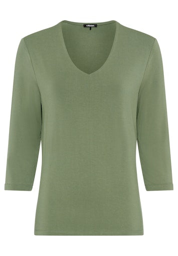 Olsen Moss Green V-Neck 3/4 Sleeve T-Shirt 