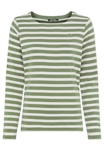 Olsen Moss Green Stripe Long Sleeve T-Shirt