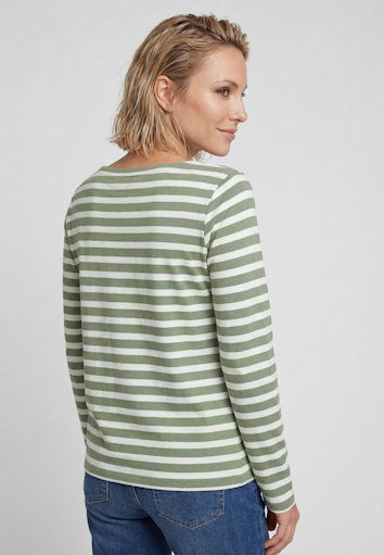 Olsen Moss Green Stripe Long Sleeve T-Shirt