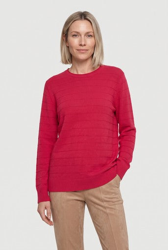 Olsen Berry Ribbed Crew Neck Sweater