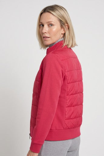 Olsen Berry Padded Jersey Jacket with High Collar, Zip Fastening & Pockets