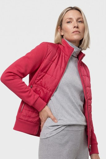 Olsen Berry Padded Jersey Jacket with High Collar, Zip Fastening & Pockets