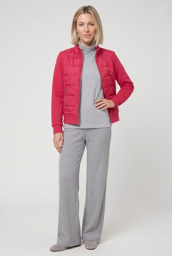 Olsen Berry Padded Jersey Jacket with High Collar, Zip Fastening & Pockets