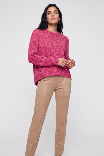 Olsen Berry Cotton Wool Blend Crew Neck Sweater with Longer Back Hem