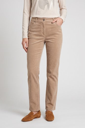 Olsen Hazelnut Baby Corduroy Straight Leg Trousers