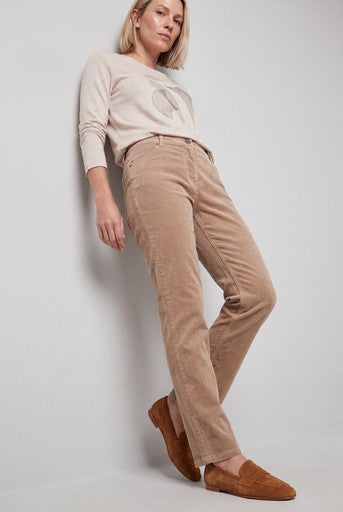 Olsen Hazelnut Baby Corduroy Straight Leg Trousers