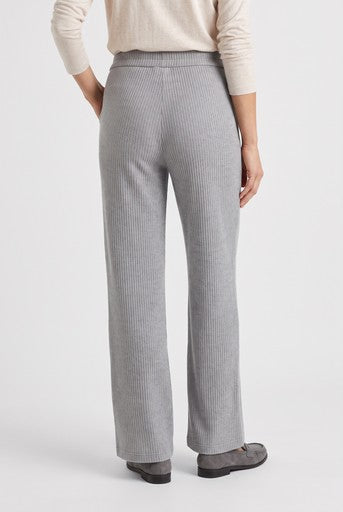 Olsen Grey Wide Leg Corduroy Trousers with Pull-On Waistband & Pockets