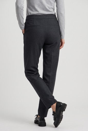 Olsen Anthracite Straight Leg Trousers with Elasticated Waistband & Pockets
