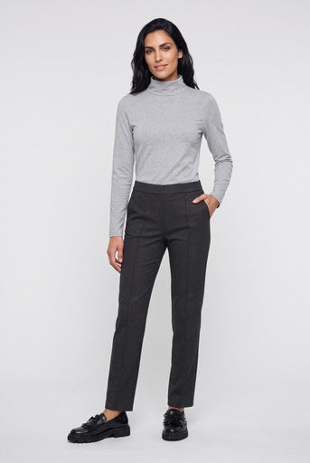 Olsen Anthracite Straight Leg Trousers with Elasticated Waistband & Pockets