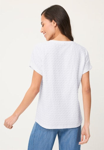 Olsen White Textured Wave T-Shirt