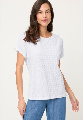 Olsen White Textured Wave T-Shirt