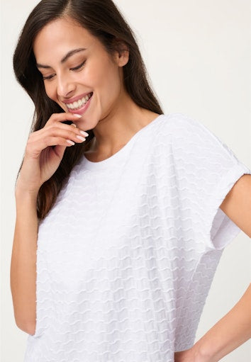 Olsen White Textured Wave T-Shirt